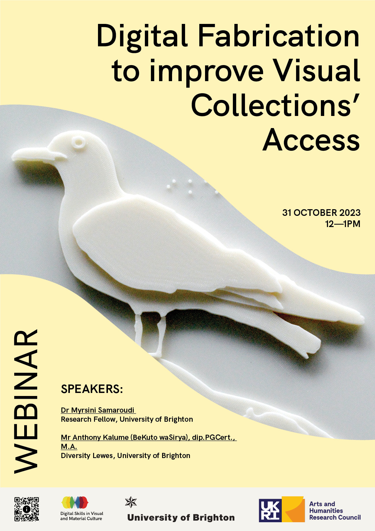 Webinar: Digital Fabrication to Improve Visual Collections’ Access| October 31 2023, 12:00-1:00pm